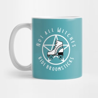 Not all Witches Ride Broomsticks Teal Stripe Roller Skate Cheeky Witch® Mug